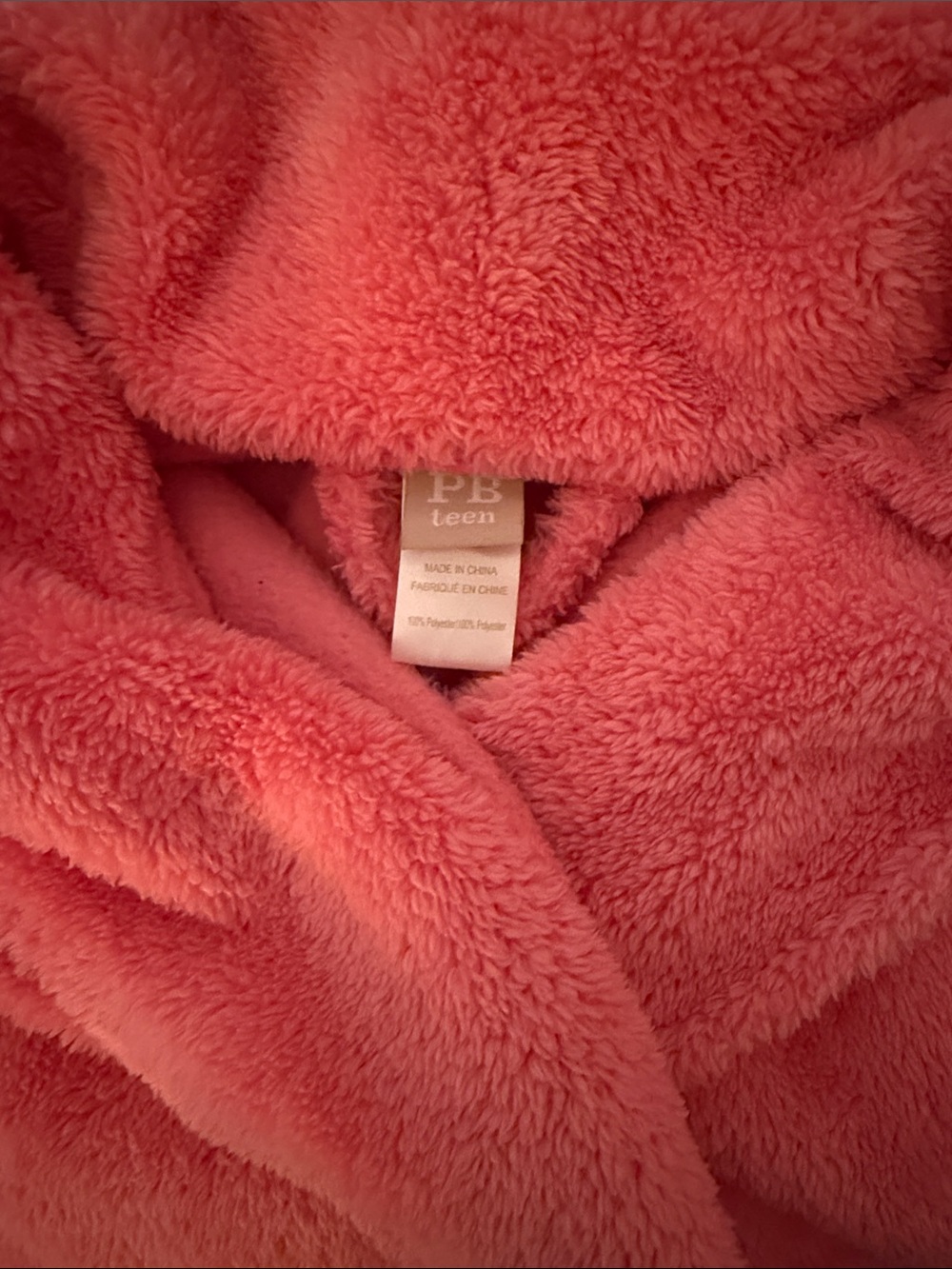 Pottery Barn Teen Plush Pink Robe-Long Length